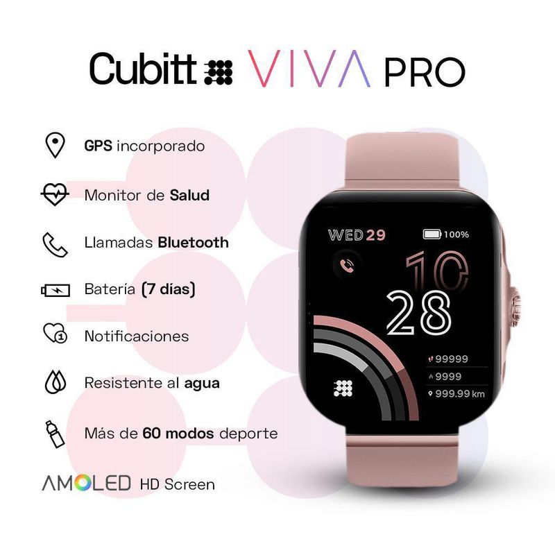 Smartwatch Viva Pro Rosado - Cubitt