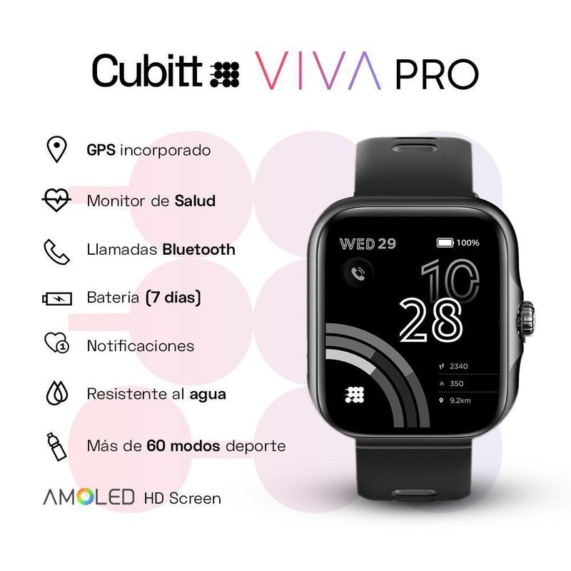 Smartwatch Viva Pro Negro - Cubitt