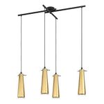 Lámpara Colgante Pinto Gold de 4 Pantallas Cilíndricas 40 W