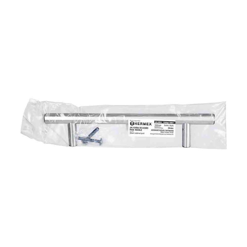 Halador Tipo Barra Níquel Satinado 128 Mm - Hermex