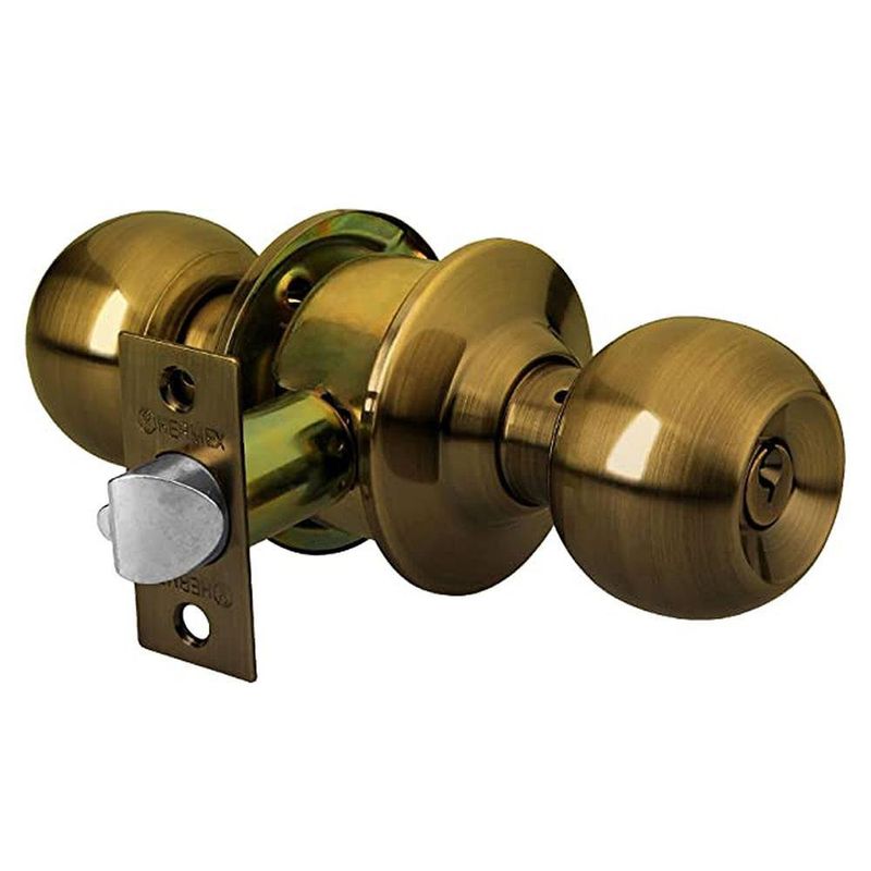 Cerradura Cilindro Esfera Dormitorio Latón Antiguo - Pro-Lock