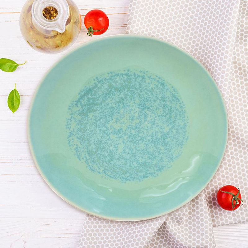 Plato Cena Otago Celeste Y Verde 11 Plg - Niu Haus