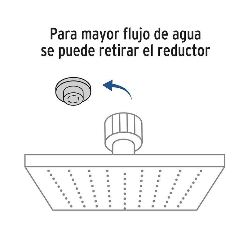 Regadera Cuadrada 8 Plg Negro Mate con Brazo  - Foset