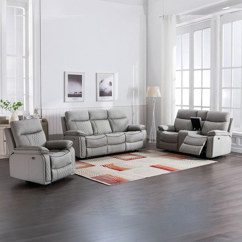 Set de Sala Roma Gris Reclinable 3+2+1 - Zmobili
