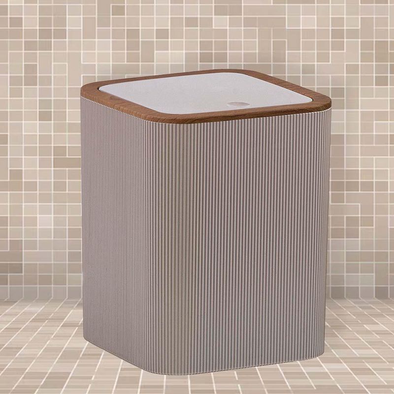 Basurero Cuadrado Marrón Madera 5 L