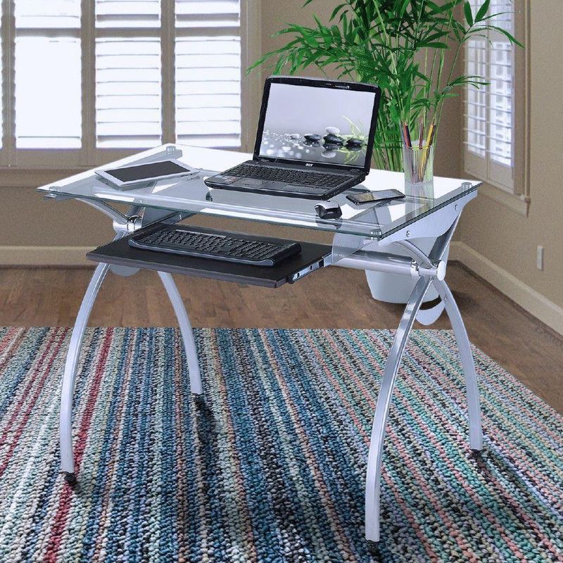 Escritorio con Top de Vidrio Gris Jose