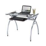 Escritorio con Top de Vidrio Gris Jose