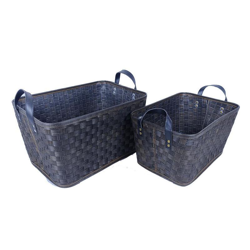 Set-de-2-Canastas-Rectangulares-Cafe-de-34-x-23-y-38-x-26-Cm---Viva