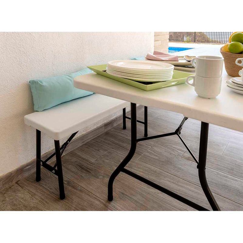 Mesa de Exterior Plegable Oskar Blanca 182X75X74 Cm