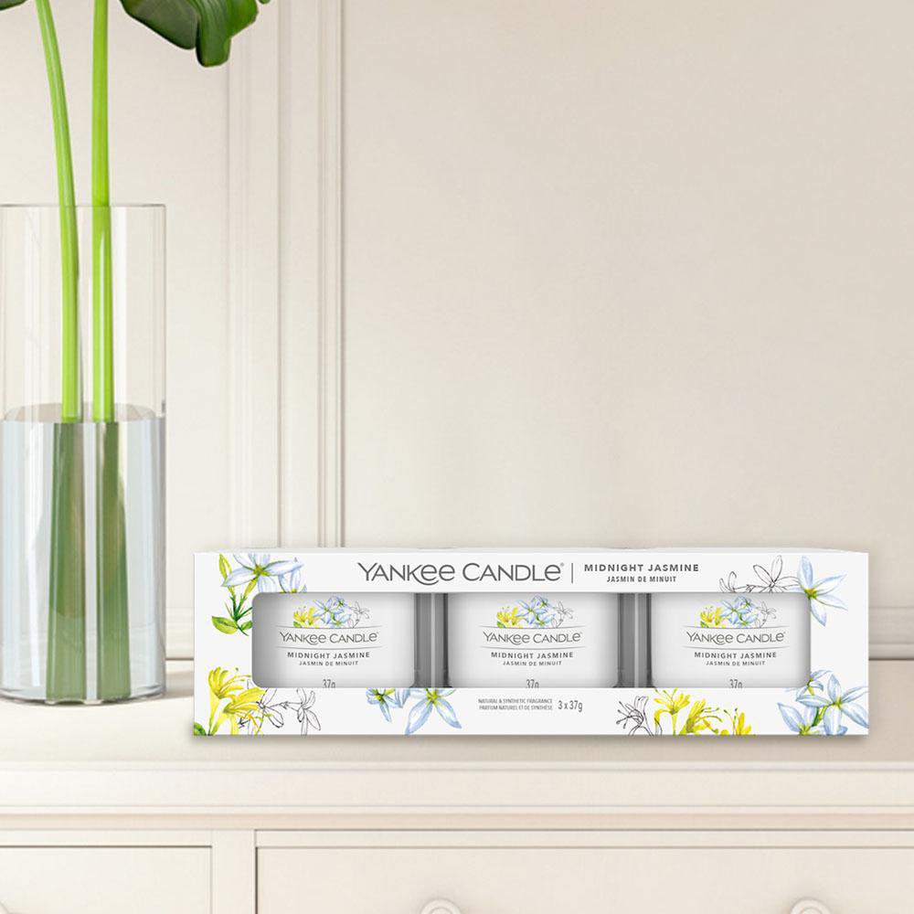 Set De Velas Midnight Jasmin 3 Pzas Yankee Candle Cemaco