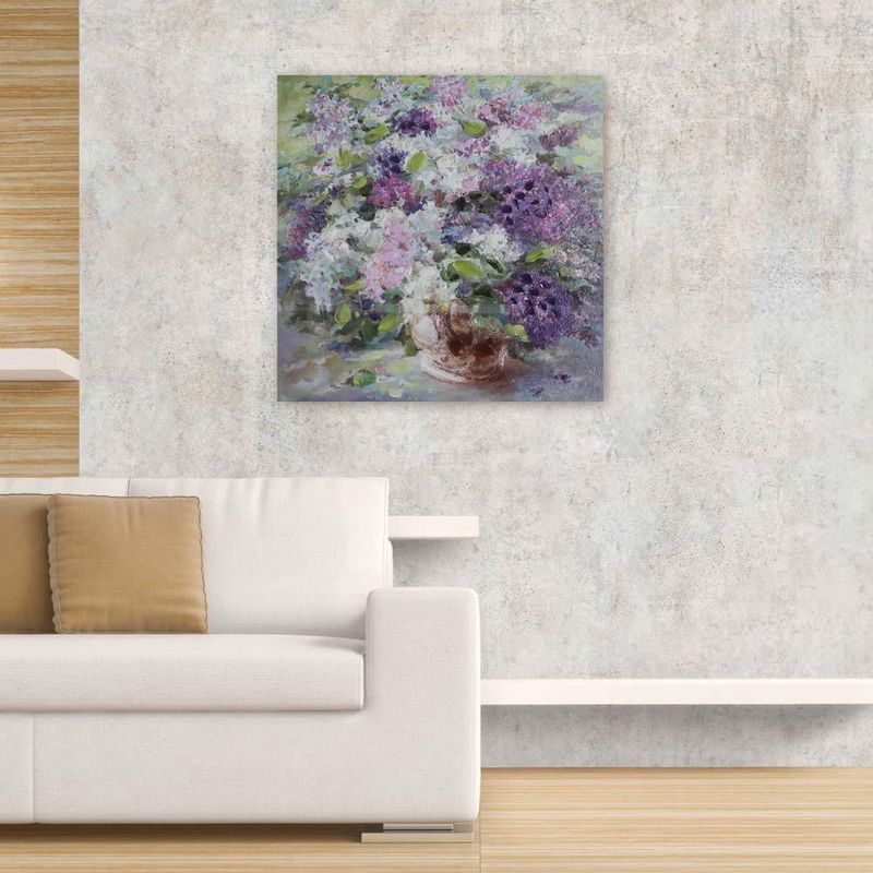 Cuadro Decorativo Arreglo Floral Morado 80x2.5x80 Cm - Concepts