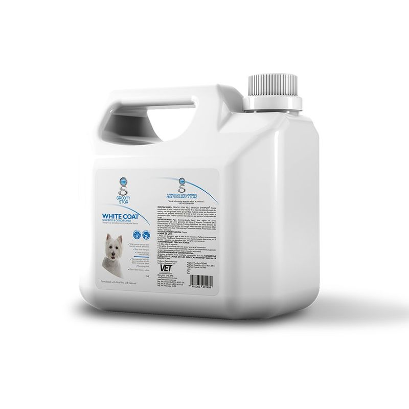 Shampoo y Acondicionador para Perro Pelo Blanco y Claro 1 Gal