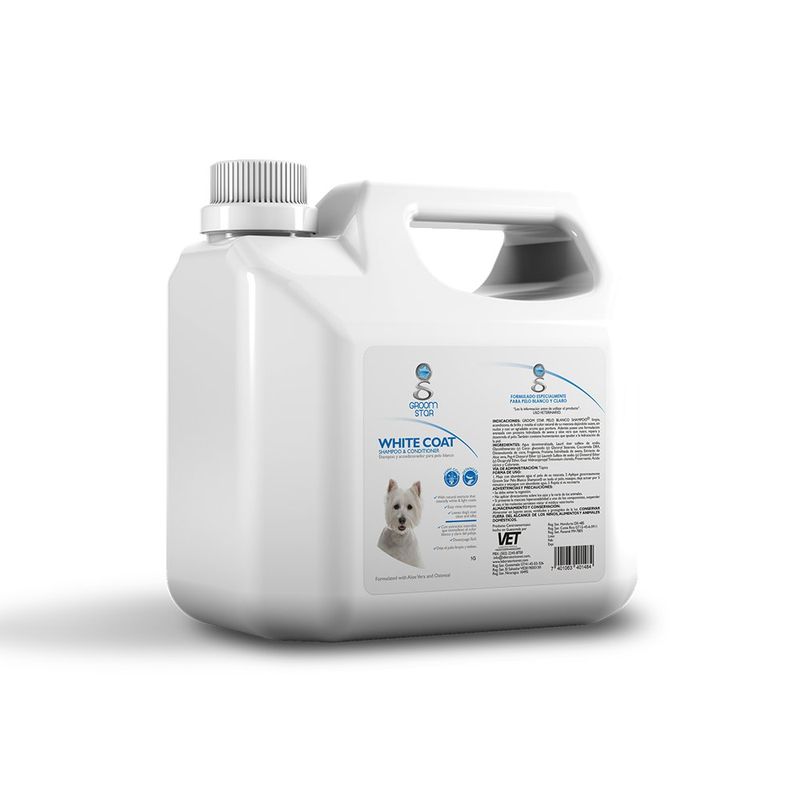 Shampoo y Acondicionador para Perro Pelo Blanco y Claro 1 Gal