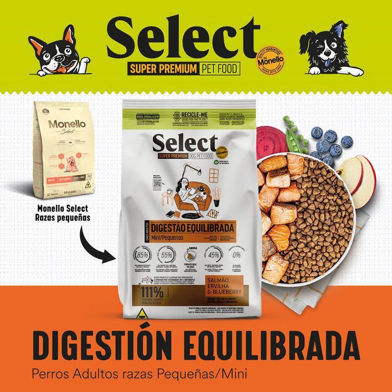 Concentrado Select Perros Razas Mini y Pequeñas 15 Kg - Monello