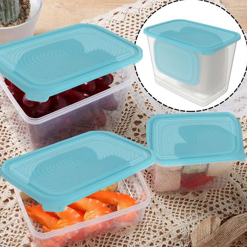 Set de 17 Contenedores con Tapa Celeste