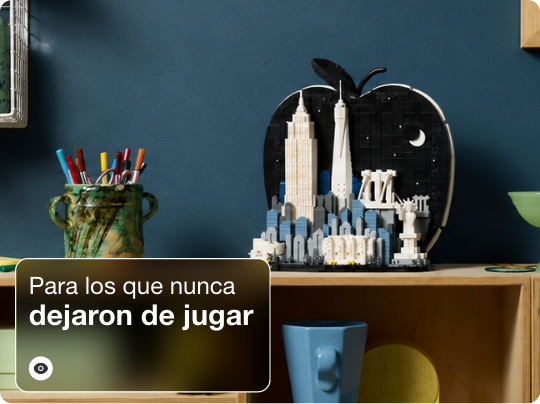 Juguetes y sets de construcción para adultos que disfrutan crear, armar y seguir jugando.