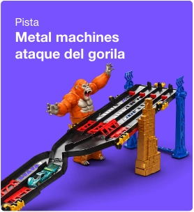 Pista Metal Machines Ataque del Gorila con vehículos para juego y diversión.
