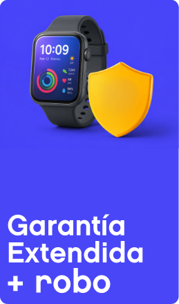 Garantía extendida con protección contra robo para celulares, tablets y smartwatches.