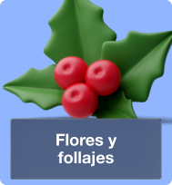 Flores y follajes navideños para complementar árboles, arreglos y decoración del hogar.