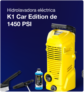 Hidrolavadora eléctrica K1 Car Edition de 1450 PSI para limpieza de vehículos y exteriores.