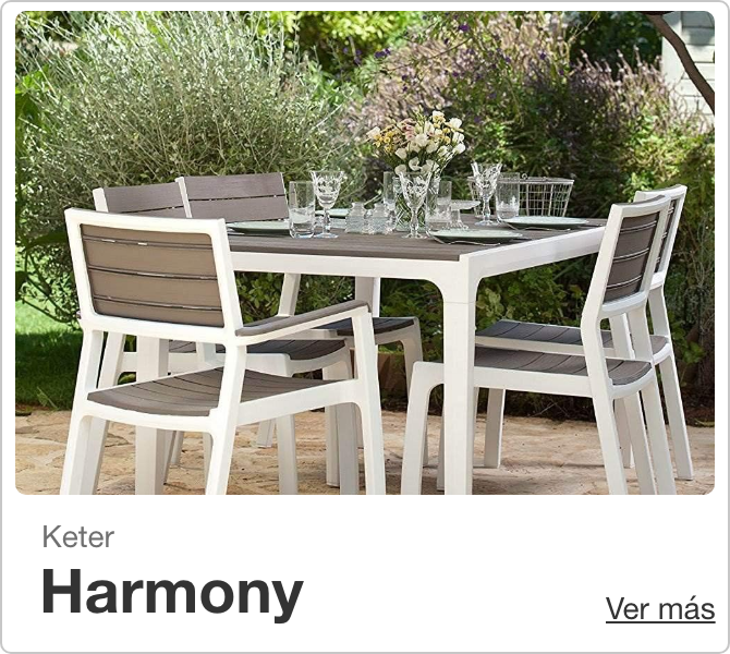Comedor Harmony de Keter disponible en Cemaco para disfrutar tu terraza.