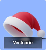 Vestuario navideño con gorros y accesorios festivos para celebrar la temporada.
