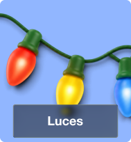 Luces navideñas para iluminar árboles, interiores y exteriores durante la temporada.