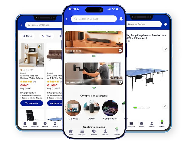 Celular mostrando beneficios de la app