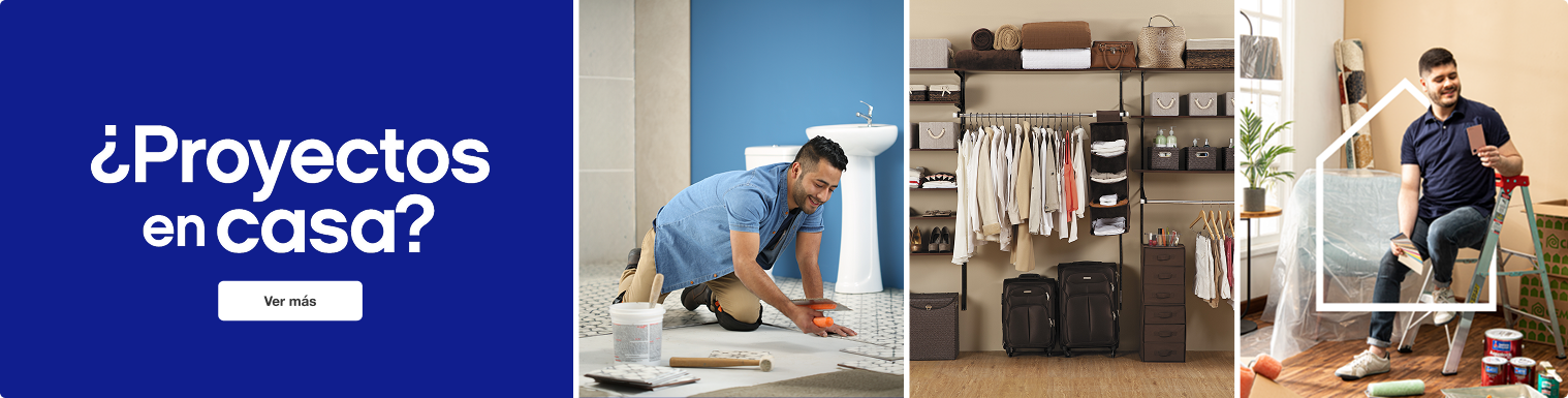 Ideas y productos para proyectos en casa con soluciones para renovar, organizar y mejorar tus espacios.