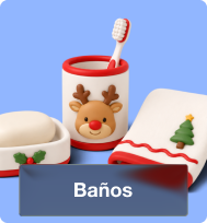 Baños con accesorios y textiles navideños para complementar la decoración del hogar.
