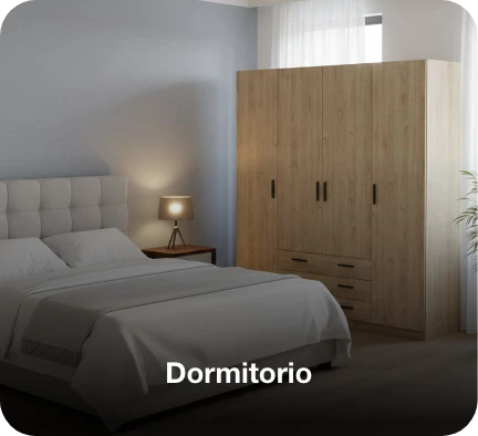 Muebles de dormitorio con armario y cama ideales para un descanso cómodo y organizado.