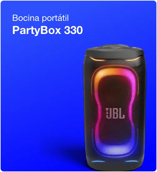 Bocina portátil JBL PartyBox 330 para música, reuniones y entretenimiento.